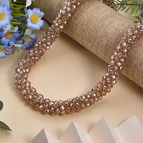 Champagne Crystal Necklace (Size - 20) with Magnetic Clasp