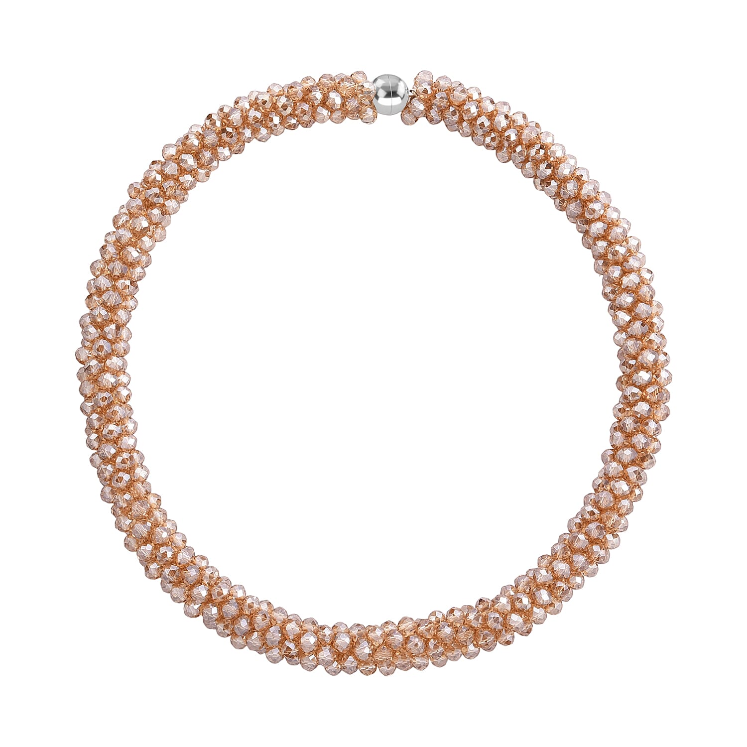 Champagne Crystal Fancy Necklace (Size - 20)  0.010  Ct.