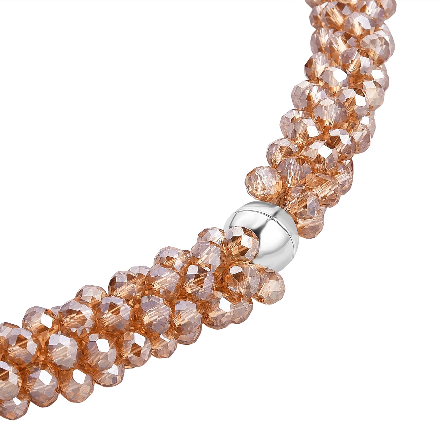 Champagne Crystal Fancy Necklace (Size - 20)  0.010  Ct.