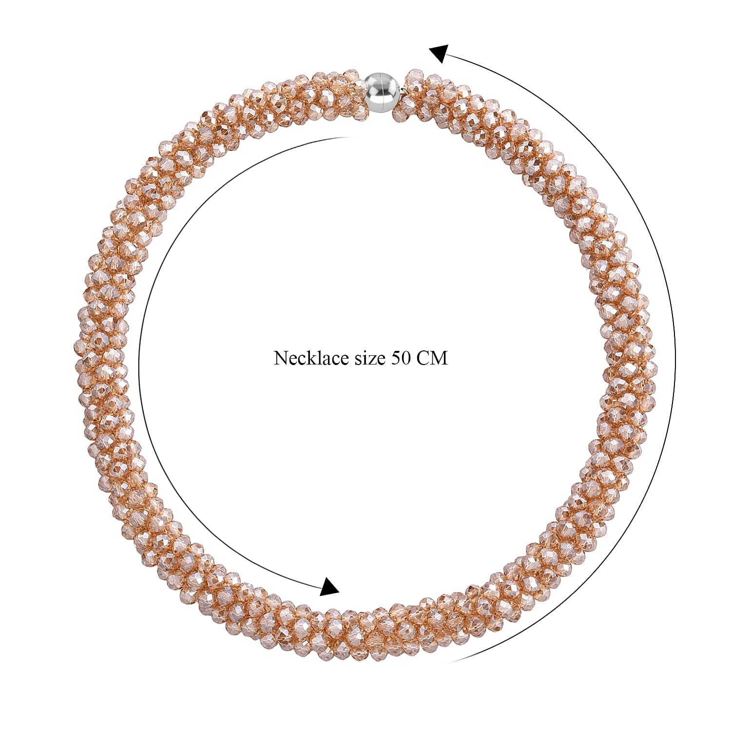 Champagne Crystal Fancy Necklace (Size - 20)  0.010  Ct.