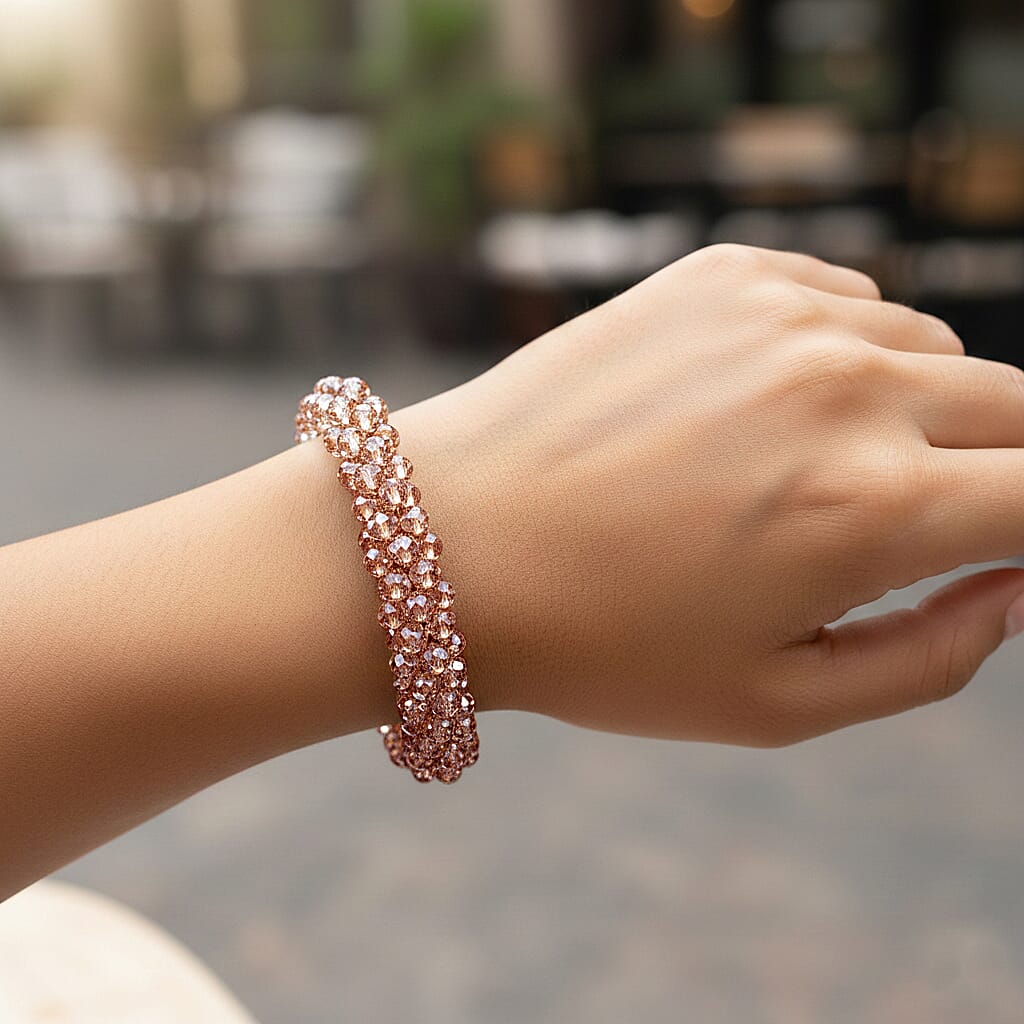 Champagne Crystal Stone Bracelet  0.010  Ct.