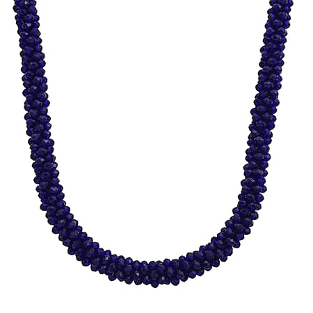 Tanzanite Colour Blue Crystal Necklace (Size - 20) with Magnetic Clasp