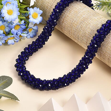 Tanzanite Colour Blue Crystal Necklace (Size - 20) with Magnetic Clasp