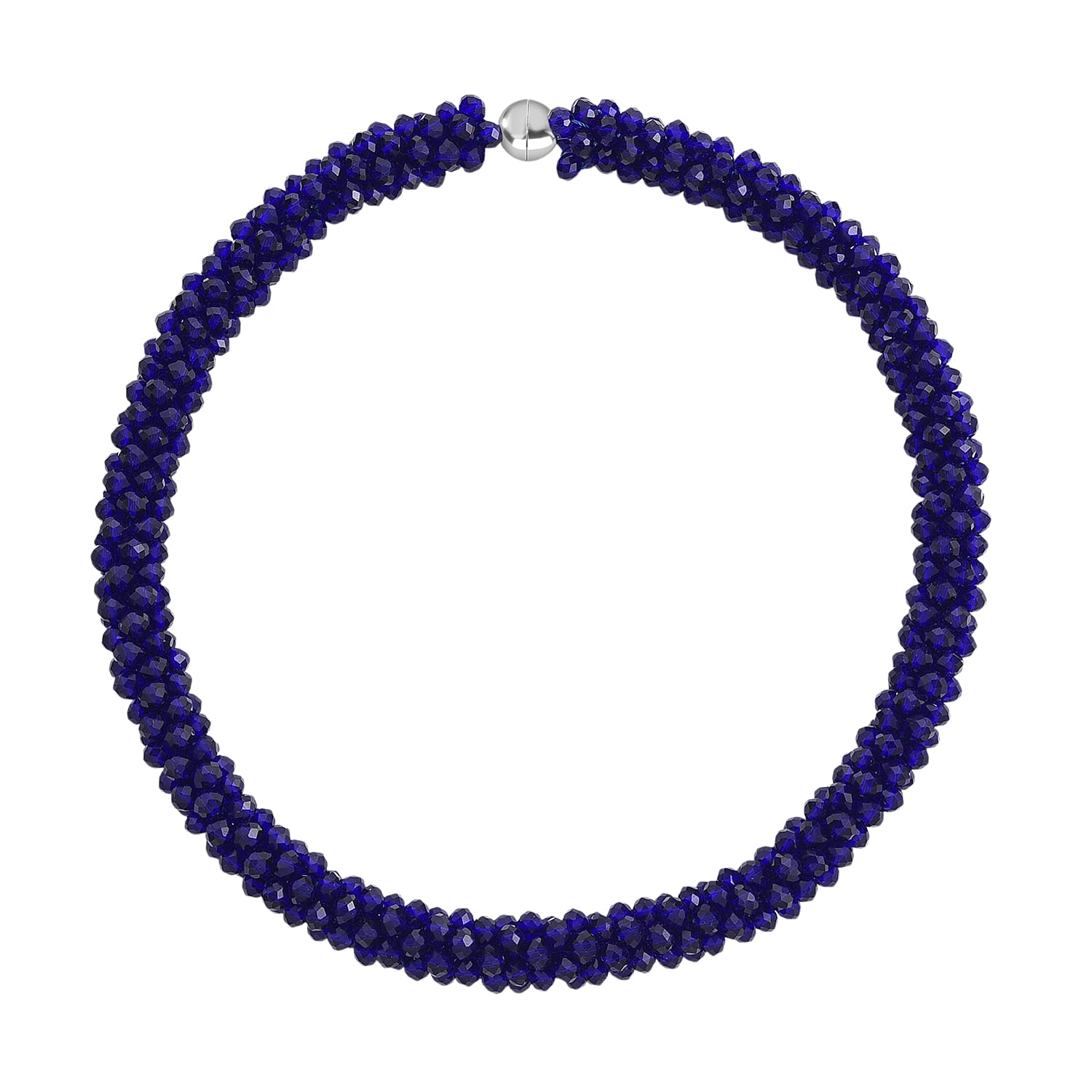 Blue Crystal Fancy Necklace (Size - 20)  0.010  Ct.