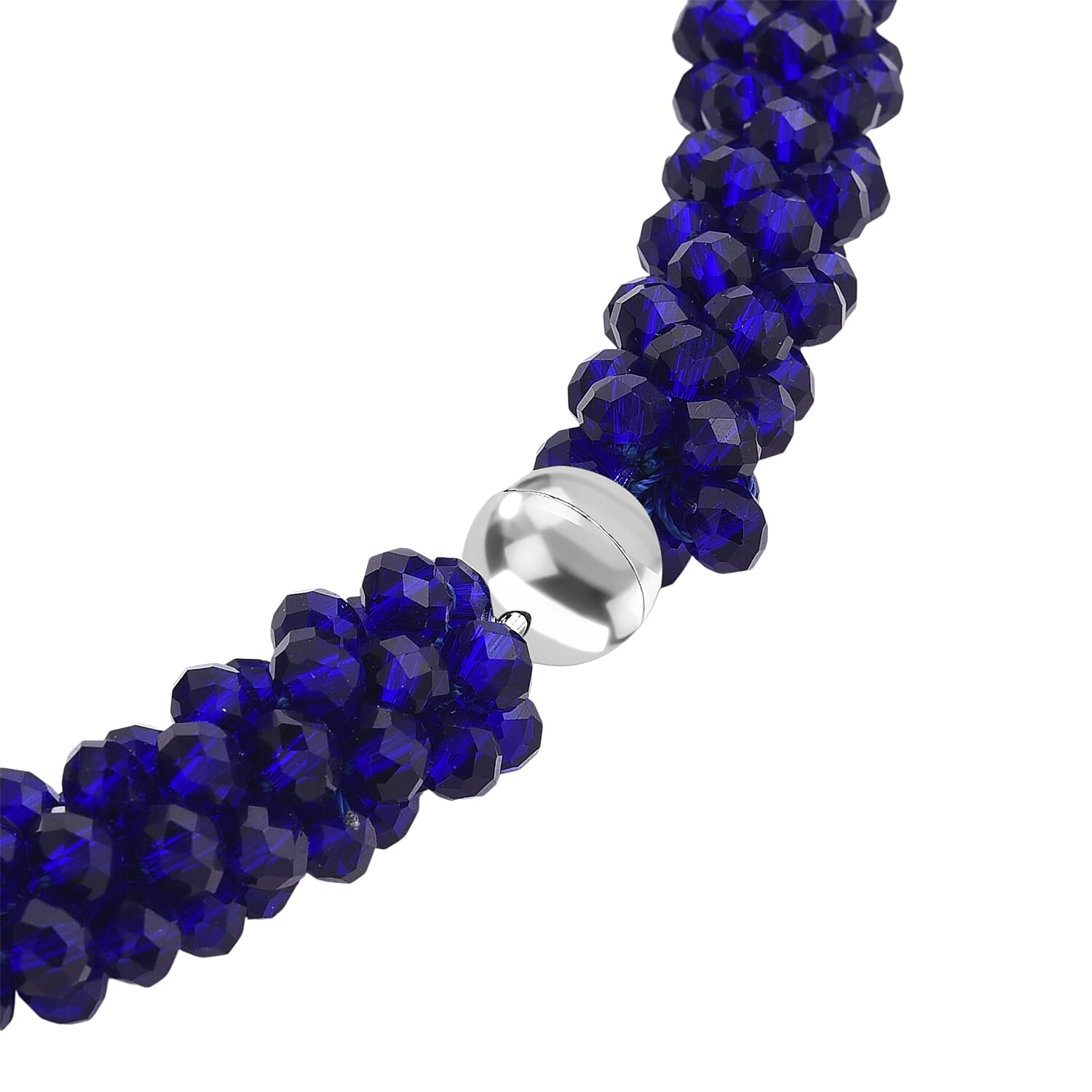 Blue Crystal Fancy Necklace (Size - 20)  0.010  Ct.