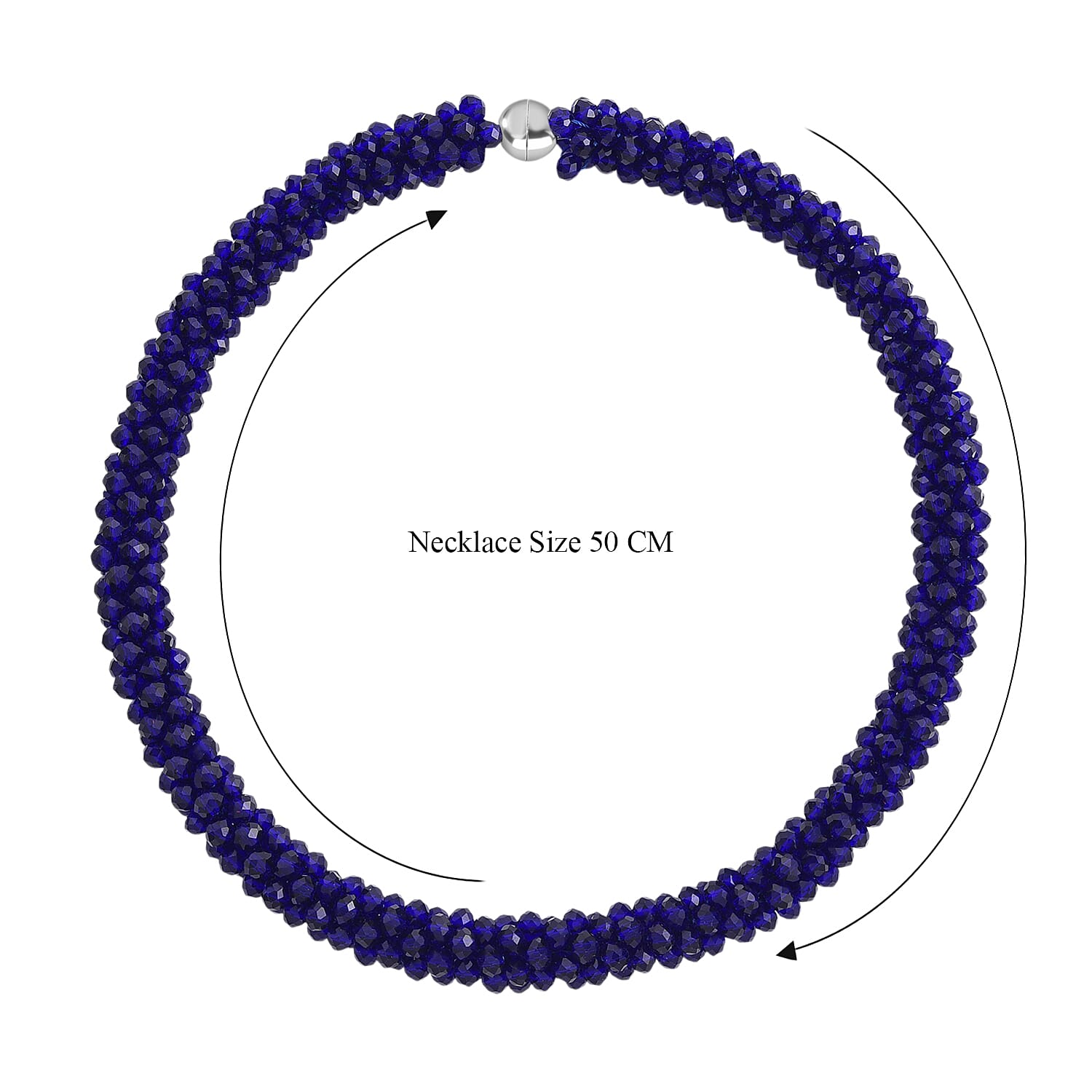 Blue Crystal Fancy Necklace (Size - 20)  0.010  Ct.