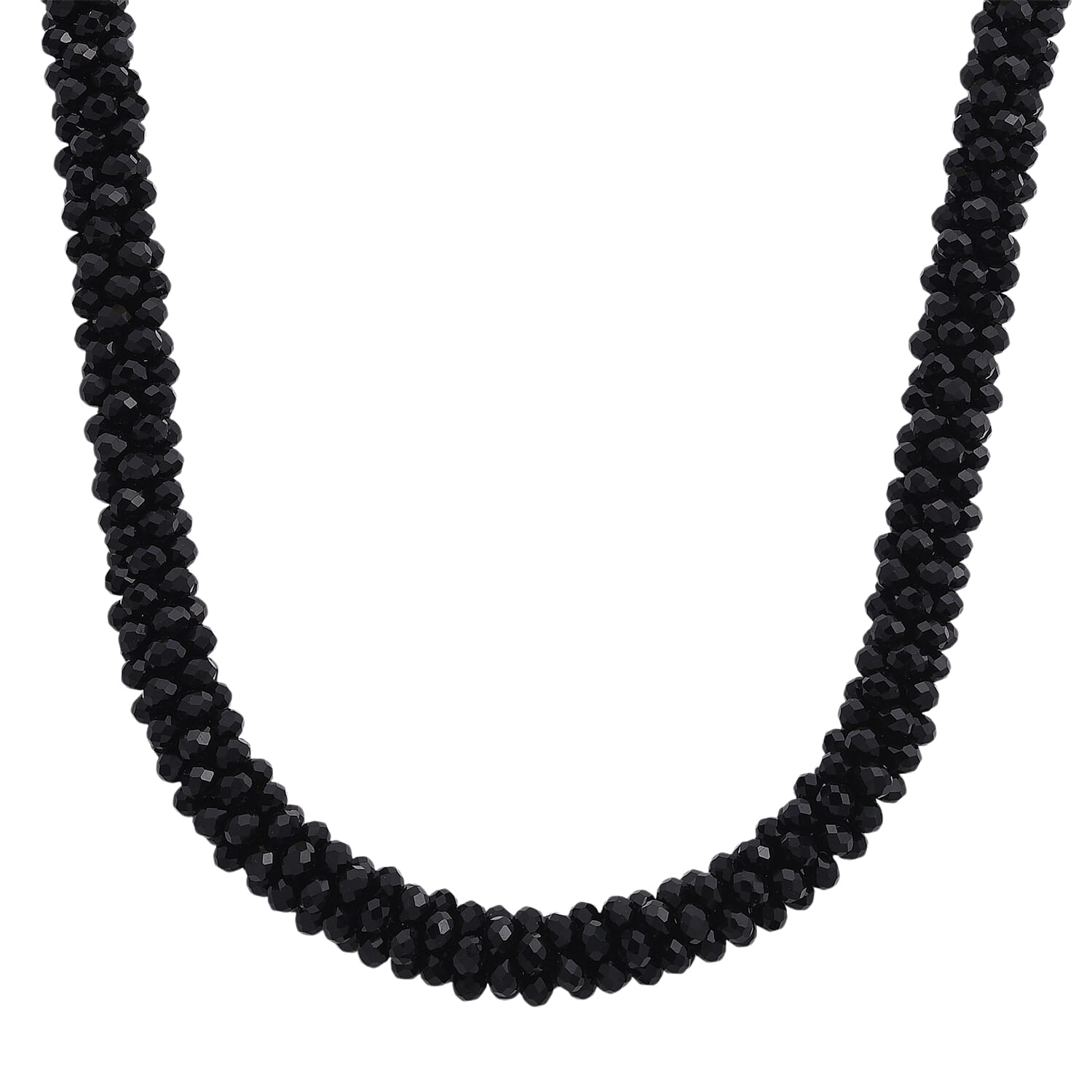 Black Crystal Fancy Necklace (Size - 20)  0.010  Ct.