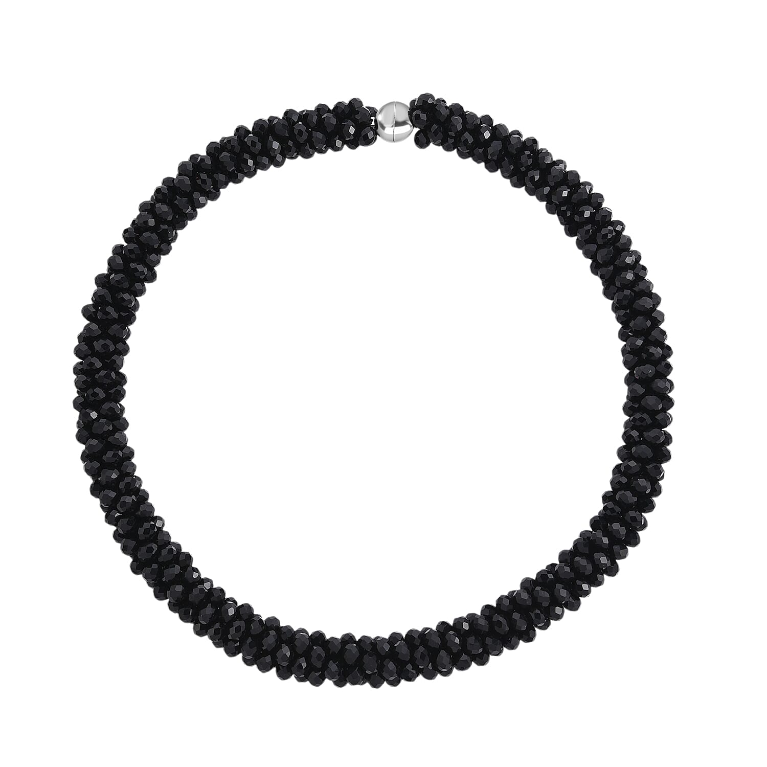 Black Crystal Fancy Necklace (Size - 20)  0.010  Ct.