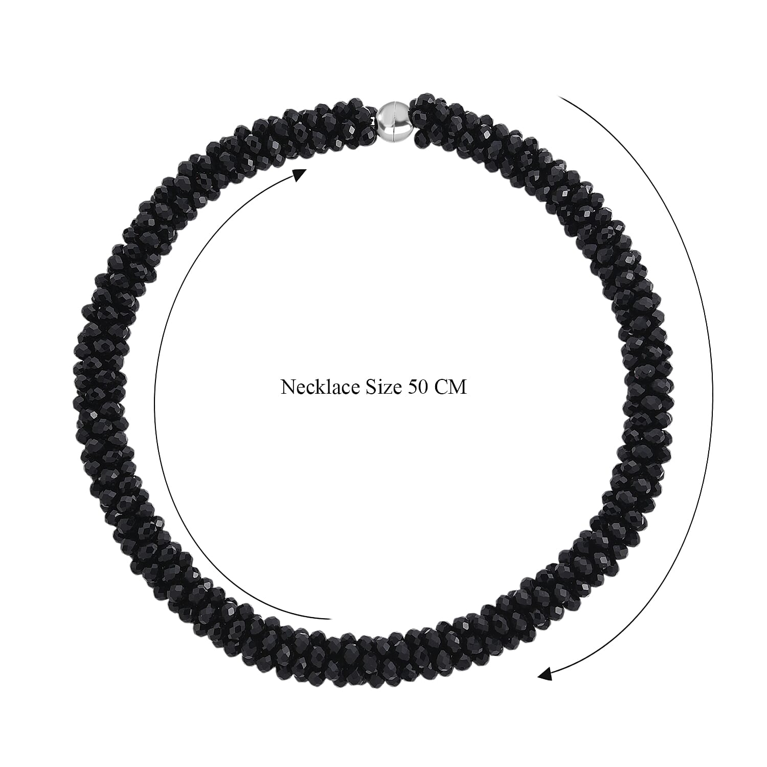 Black Crystal Fancy Necklace (Size - 20)  0.010  Ct.
