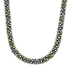 Black Crystal Necklace (Size - 20) with Magnetic Clasp