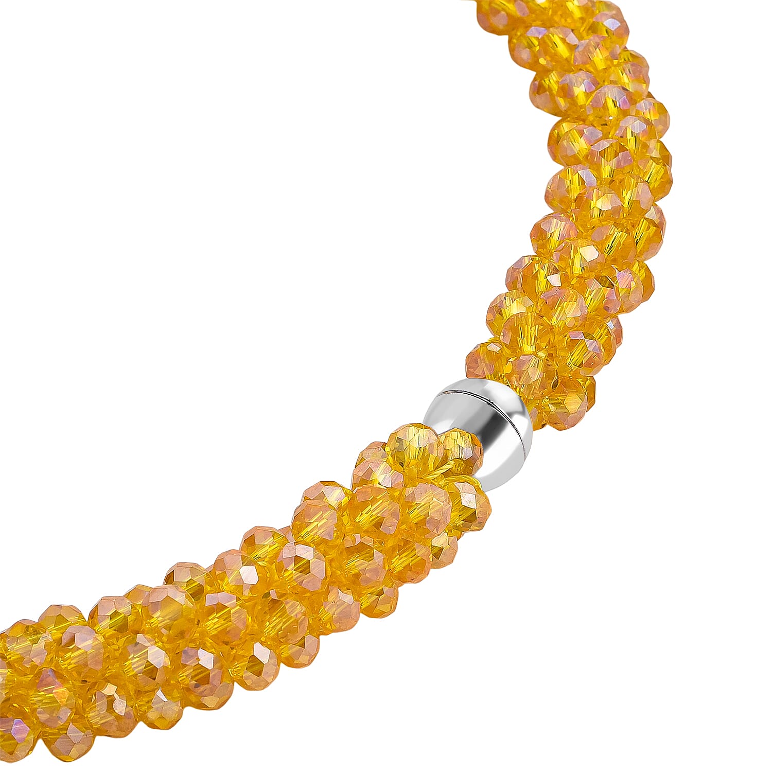 Yellow Crystal Fancy Necklace (Size - 20)  0.010  Ct.