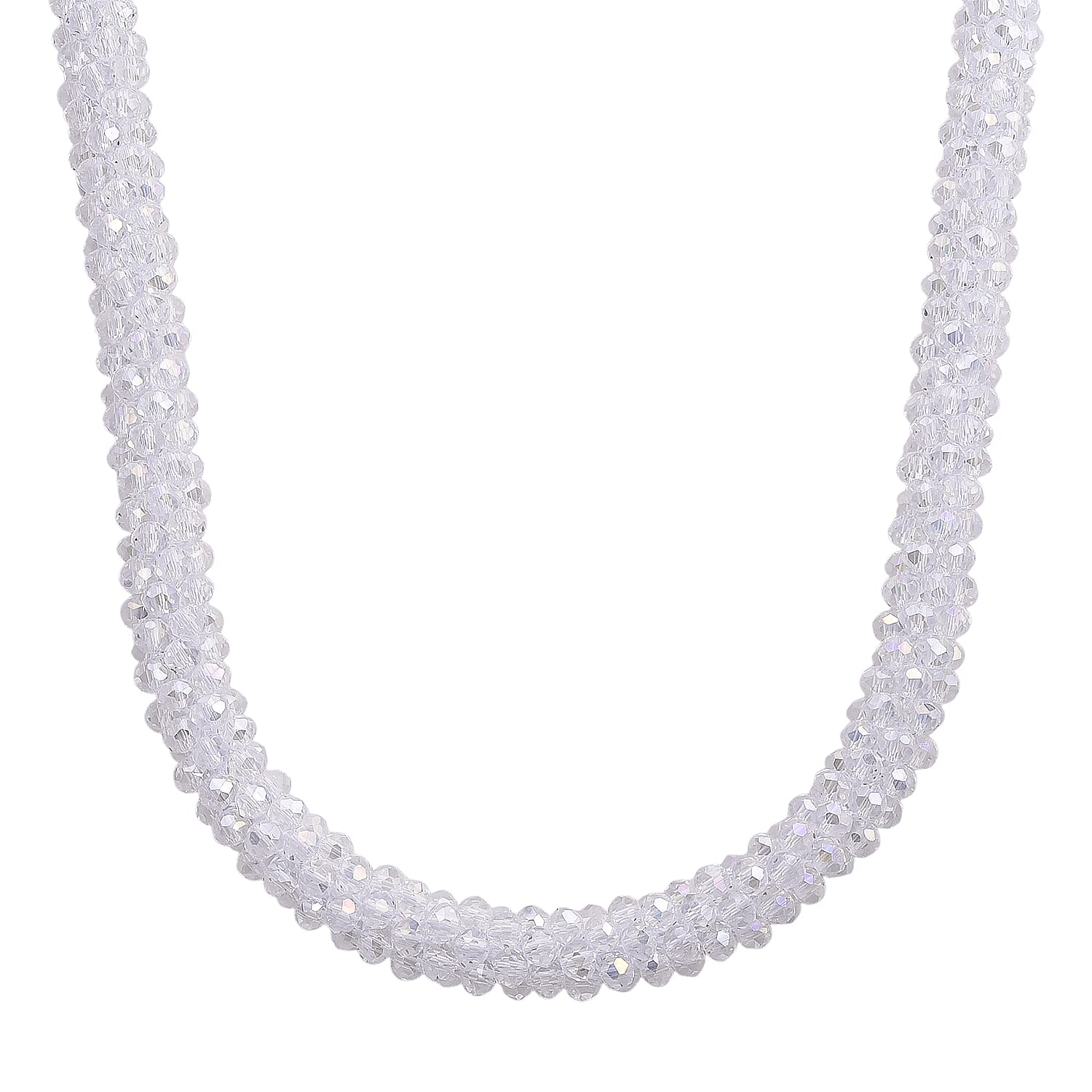 White Mystic Crystal Necklace (Size - 20) with Magnetic Clasp