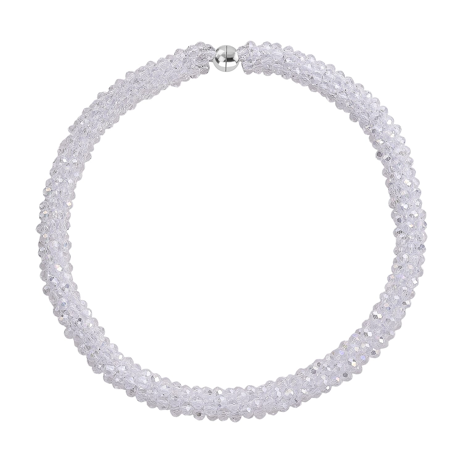 White Mystic Crystal Necklace (Size - 20) with Magnetic Clasp