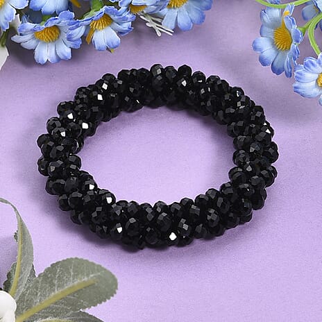 Black Crystal Stretchable Bracelet (Size - 7 to 7.5)