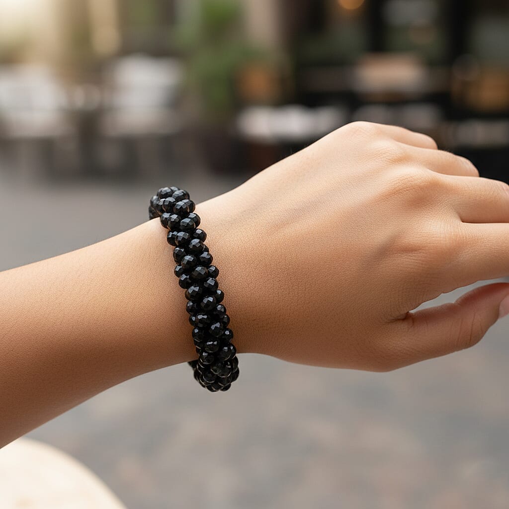 Black Crystal Stone Bracelet  0.010  Ct.