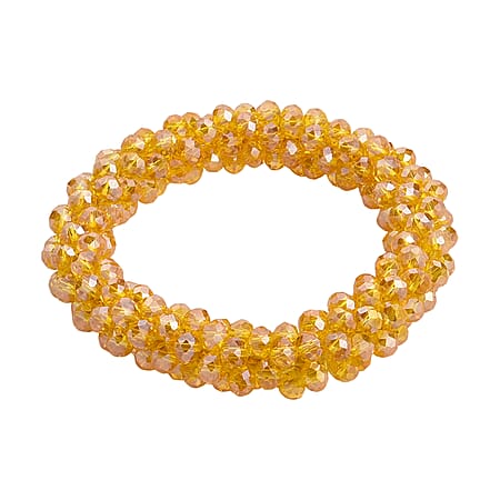 Yellow Crystal Stretchable Bracelet (Size - 7 to 7.5)