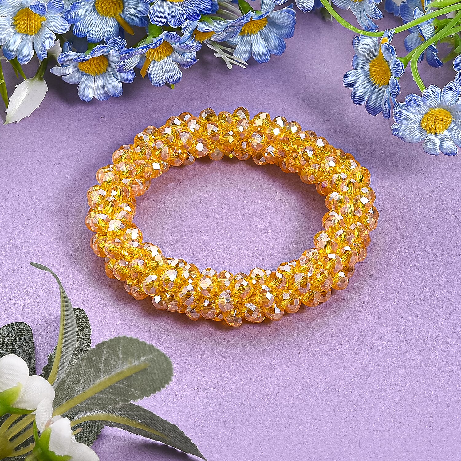 Yellow Crystal Stone Bracelet  0.010  Ct.