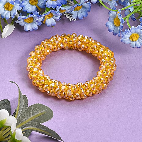 Yellow Crystal Stretchable Bracelet (Size - 7 to 7.5)