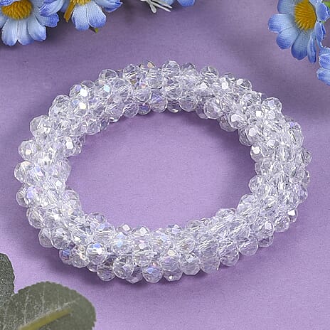 Mystic White Crystal Stretchable Bracelet (Size - 7 to 7.5)