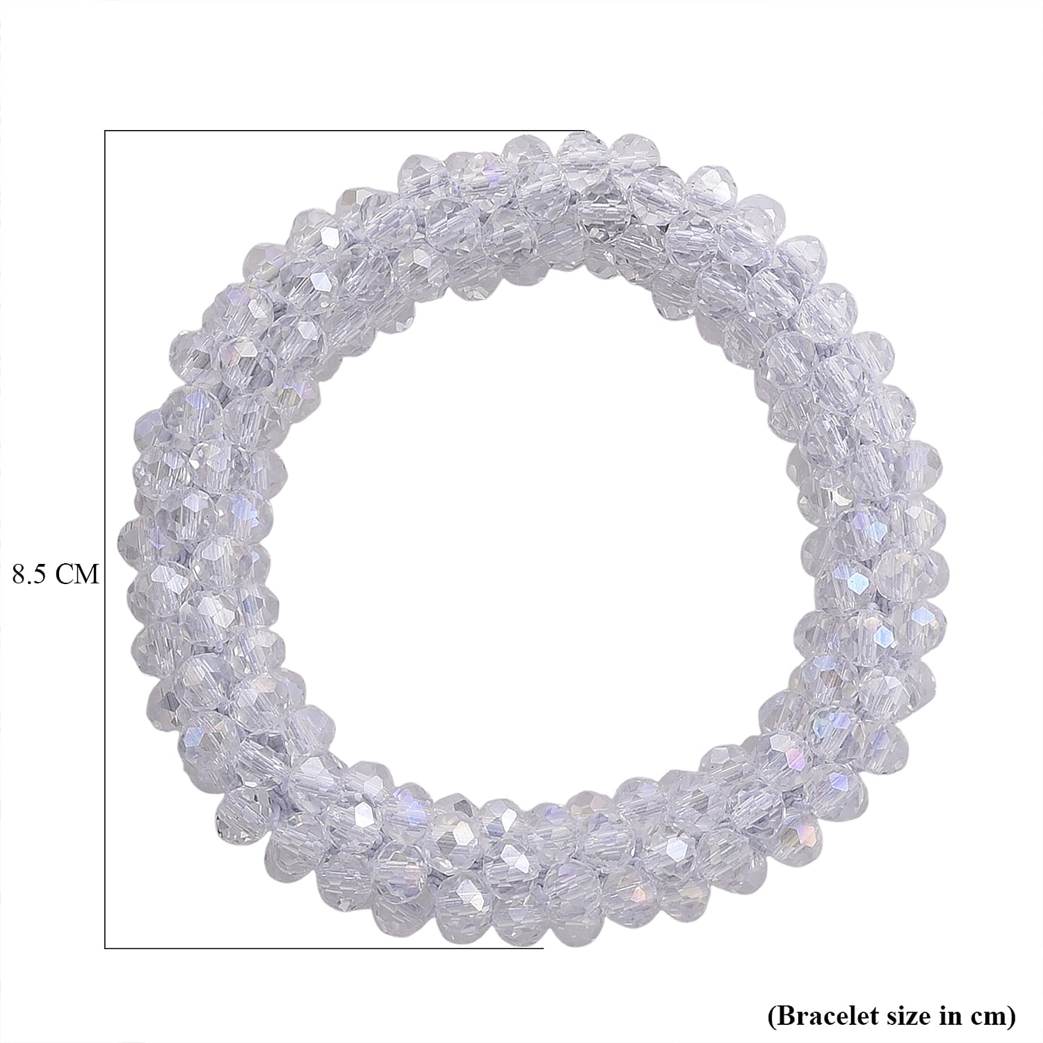 Mystic White Crystal Stretchable Bracelet (Size - 7 to 7.5)