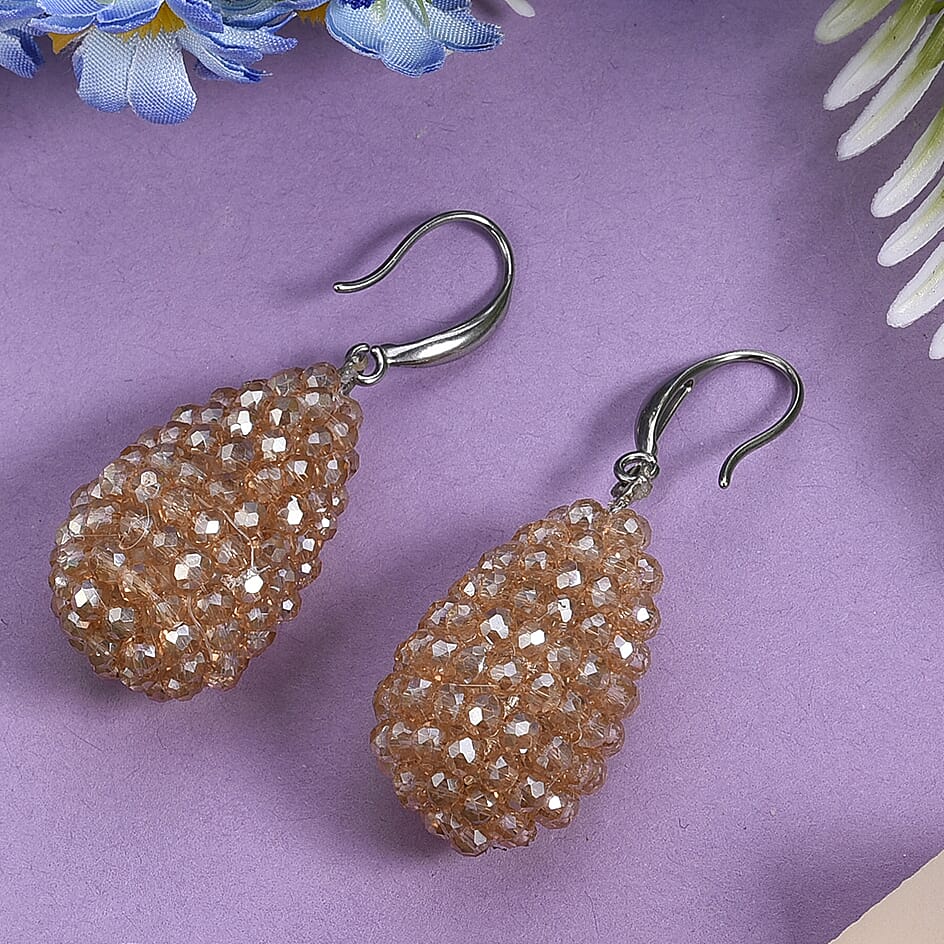 Grey Crystal Dangling Earring  0.010  Ct.