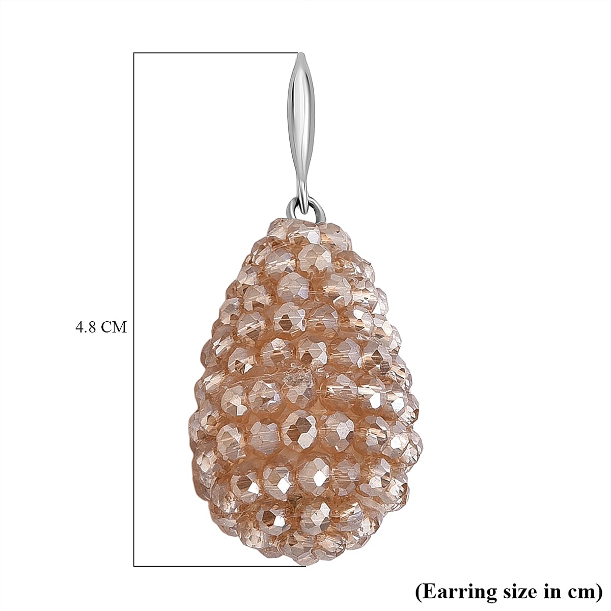 Grey Crystal Dangling Earring  0.010  Ct.