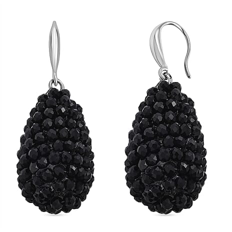 Black Crystal Dangling Earring  0.010  Ct.