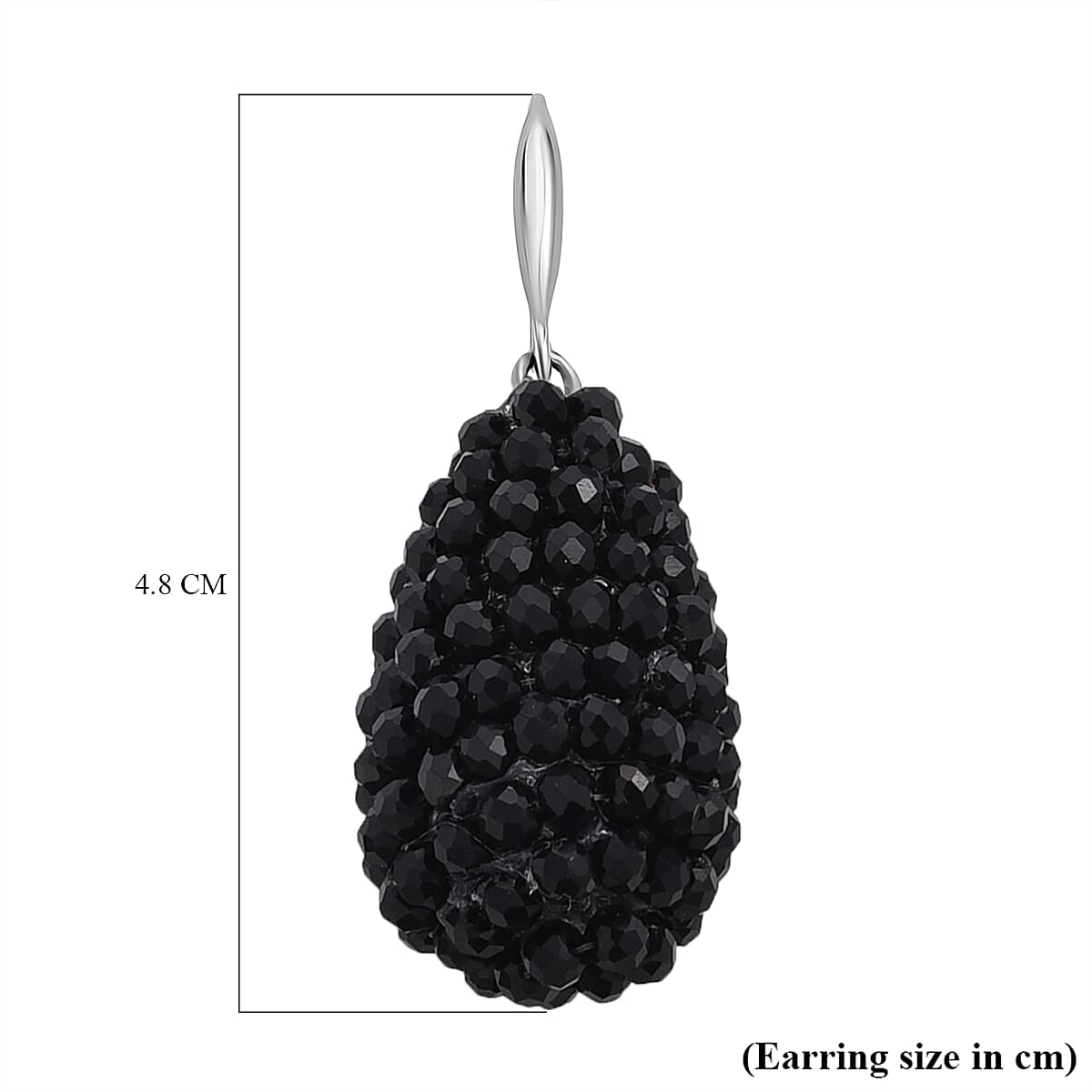 Black Crystal Dangling Earring  0.010  Ct.