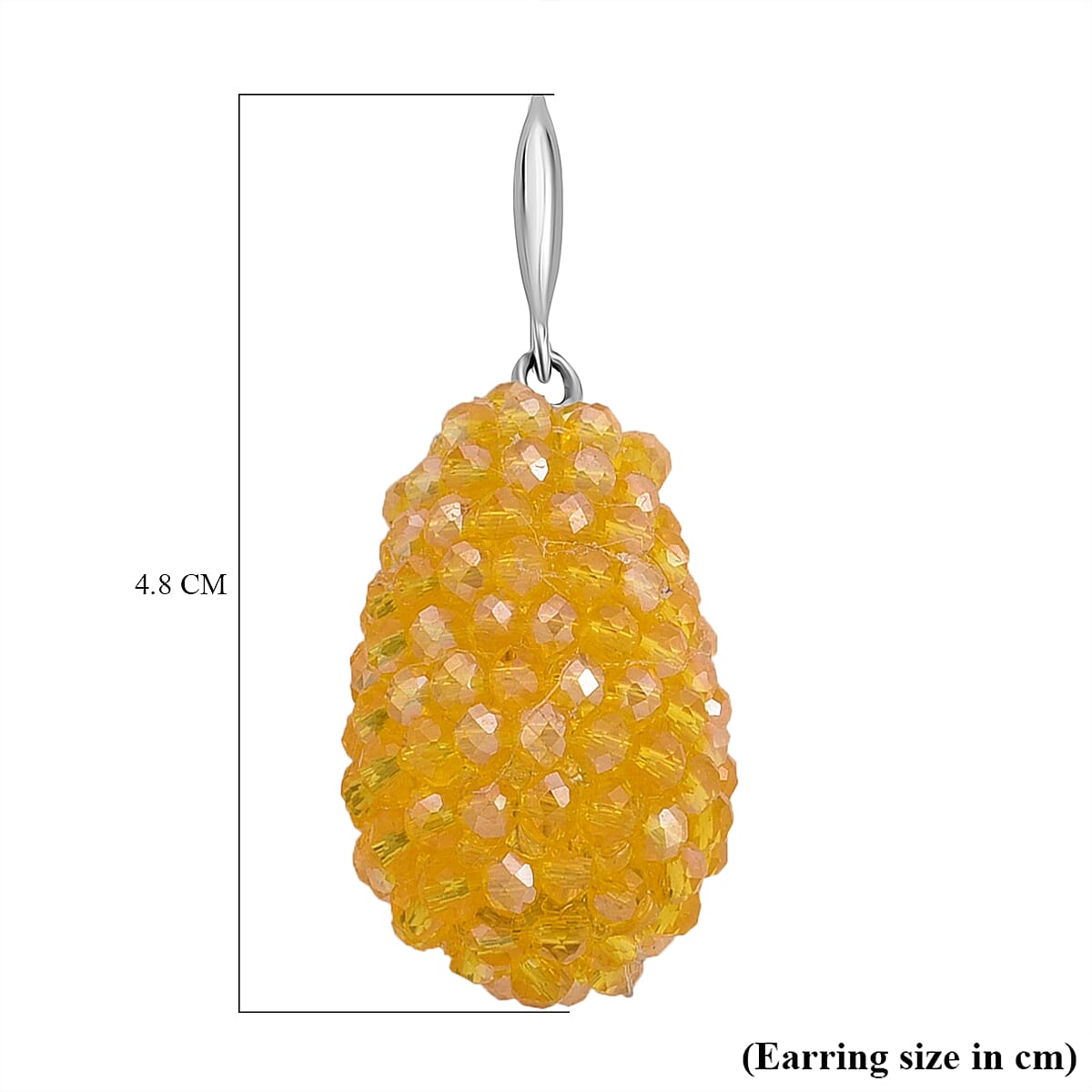Yellow Crystal Dangling Earring  0.010  Ct.