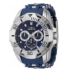 INVICTA Sea Spider Quartz Movt. 10ATM Blue Dial Mens Watch with Black Silicone Strap