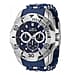INVICTA Sea Spider Quartz Movt. 10ATM Silver Stainless Steel Case Blue Dial Mens Watch with Blue Silicone Strap - Midnight Blue