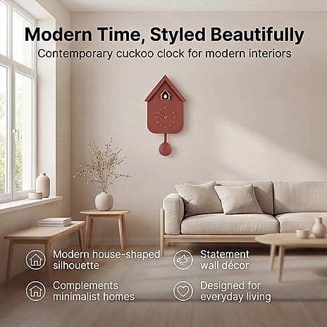 UK First Time Launch Karlsson-Cuckoo Wall Clock - Wine