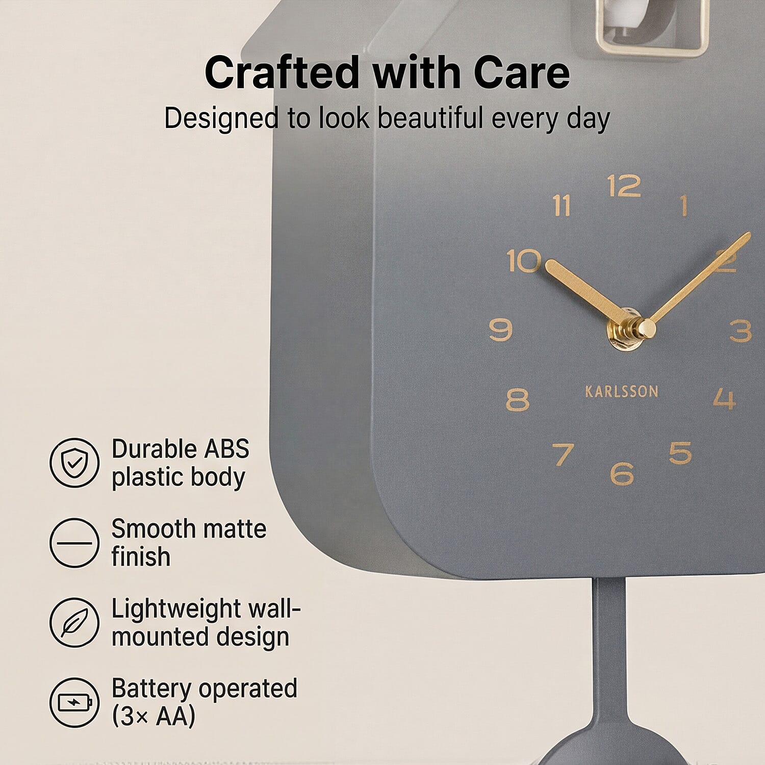 Karlsson- Cuckoo Wall Clock - Grey