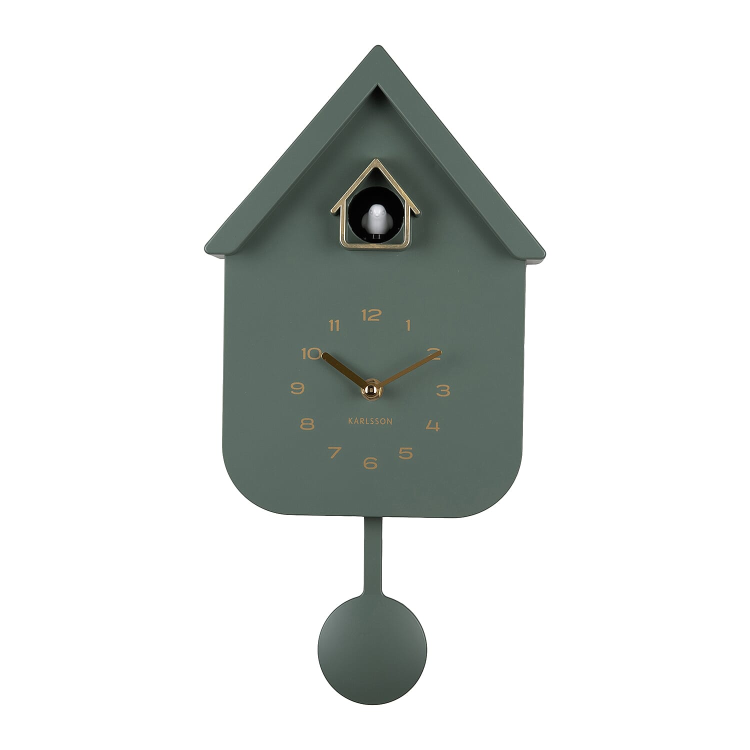 UK First Time Launch Karlsson- Cuckoo Wall Clock - Jungle Green