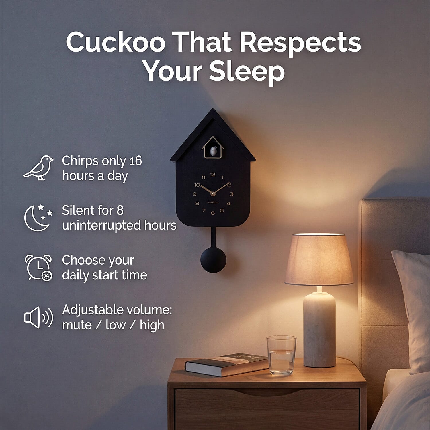 Cuckoo Wall Clock - Black
