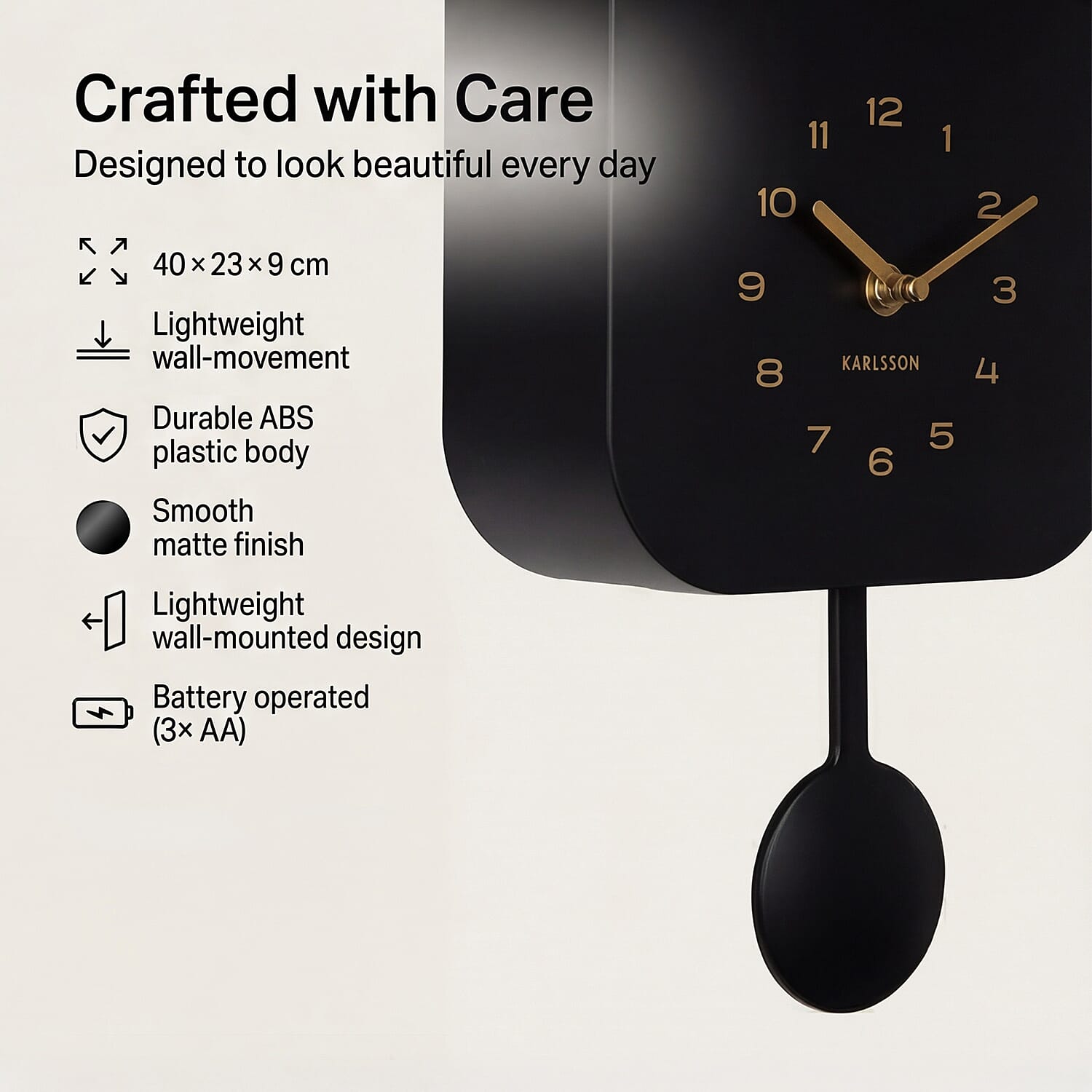 Cuckoo Wall Clock - Black