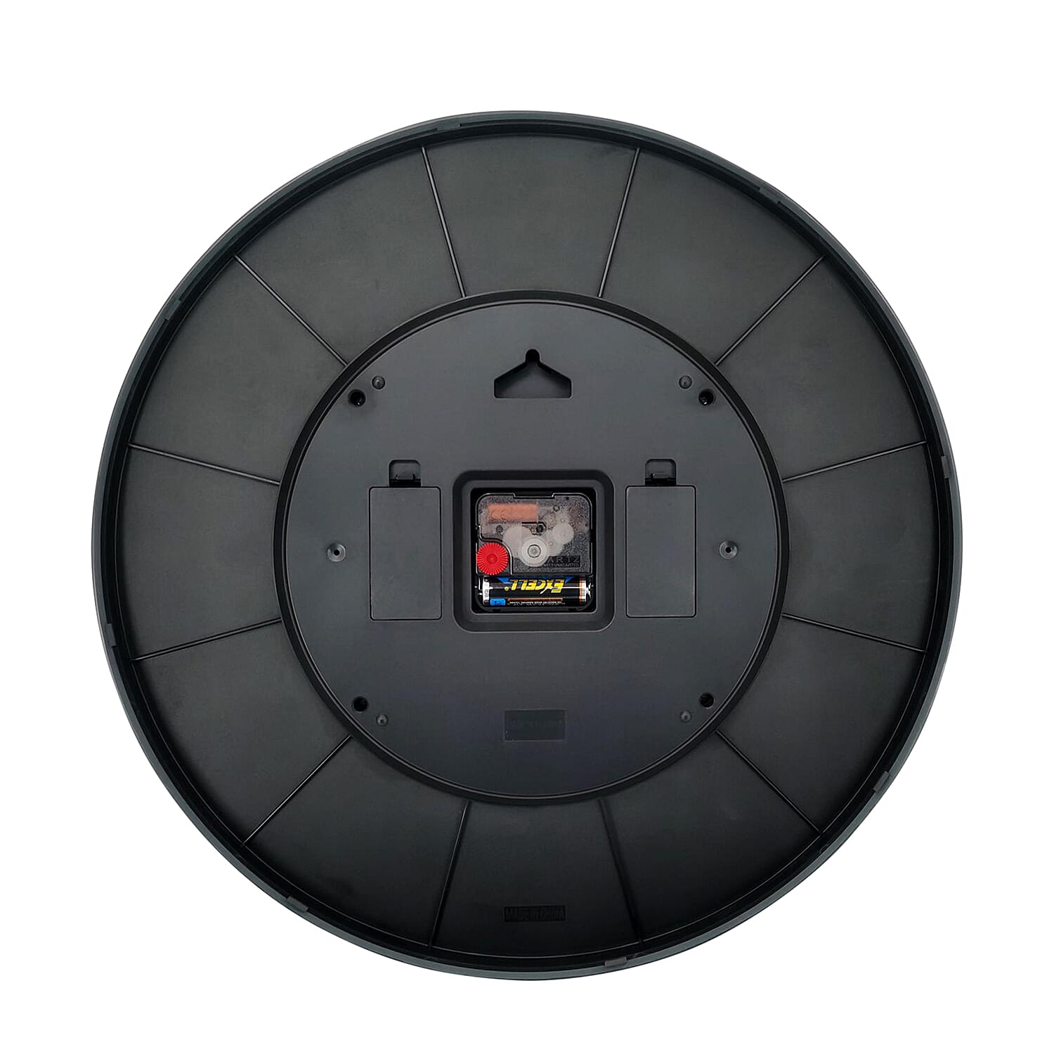 Present Time Open Gear Wall Clock - Ochre Yellow Rim with Dark Blue Gear Design