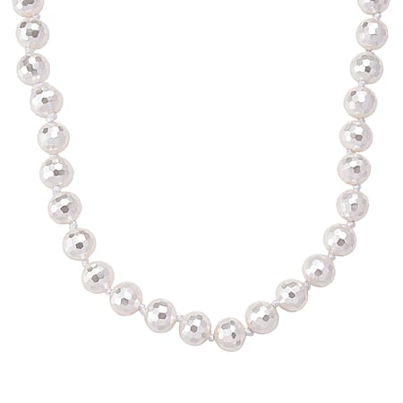 White Shell Pearl Beads Necklace (Size 18 - 2 Ext) in Silver Tone 200.00 Ct. White Shell Pearl Beads Necklace (Size 18 - 2 Ext) in Silver Tone 200.00 Ct.