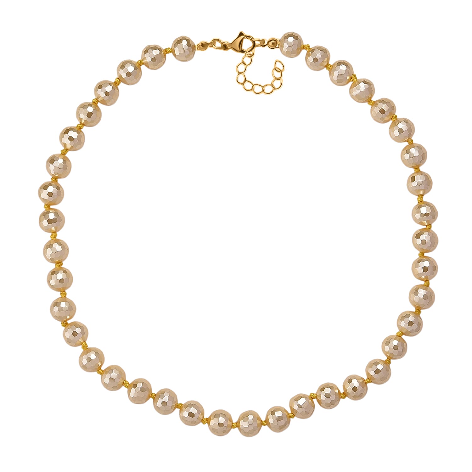Golden Shell Pearl Beads Necklace (Size 18 - 2 Ext) in Yellow Gold Tone 200.00 Ct.