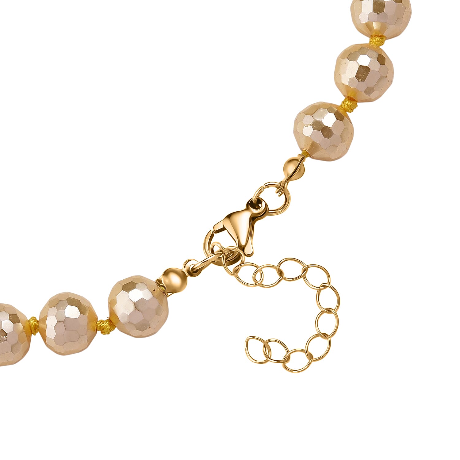 Golden Shell Pearl Beads Necklace (Size 18 - 2 Ext) in Yellow Gold Tone 200.00 Ct.