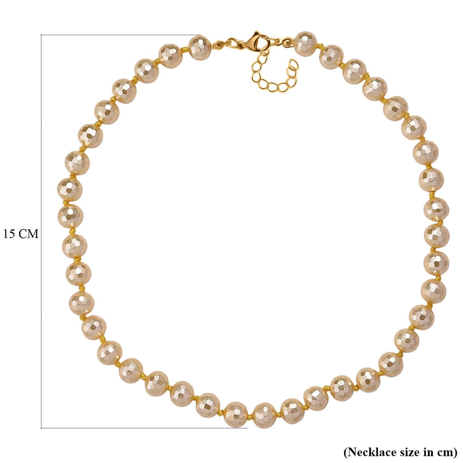 Golden Shell Pearl Beads Necklace (Size 18 - 2 Ext) in Yellow Gold Tone 200.00 Ct.