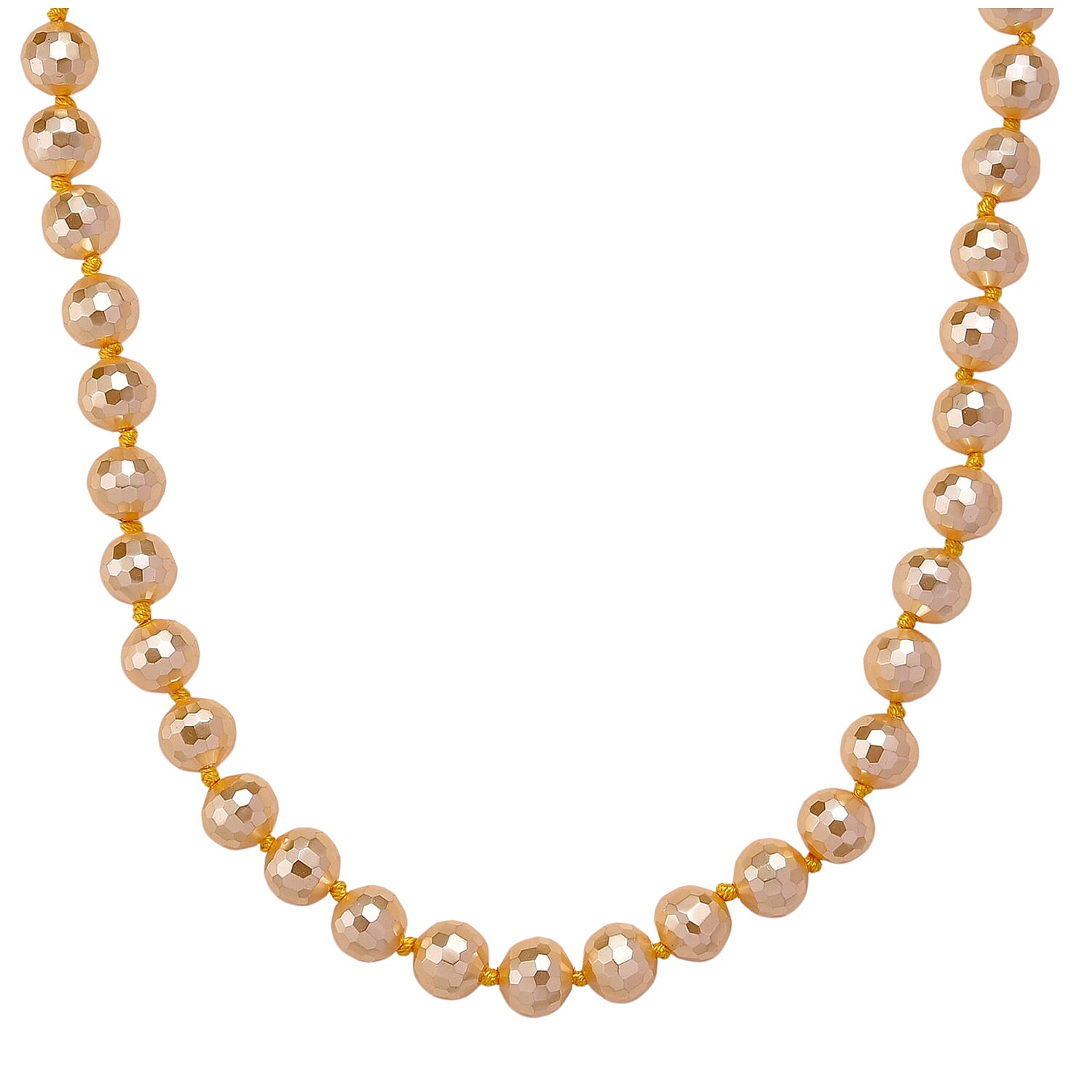 South Sea  Golden Colour Faceted Shell Pearl Necklace (Size 18 - 2 Ext) 200.00 Ct.