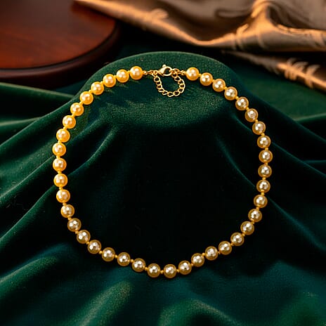 South Sea  Golden Colour Faceted Shell Pearl Necklace (Size 18 - 2 Ext) 200.00 Ct.