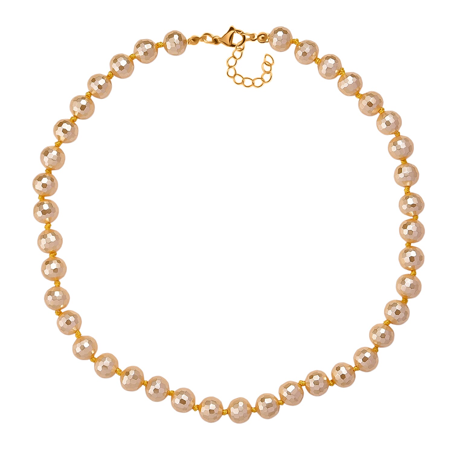 South Sea  Golden Colour Faceted Shell Pearl Necklace (Size 18 - 2 Ext) 200.00 Ct.
