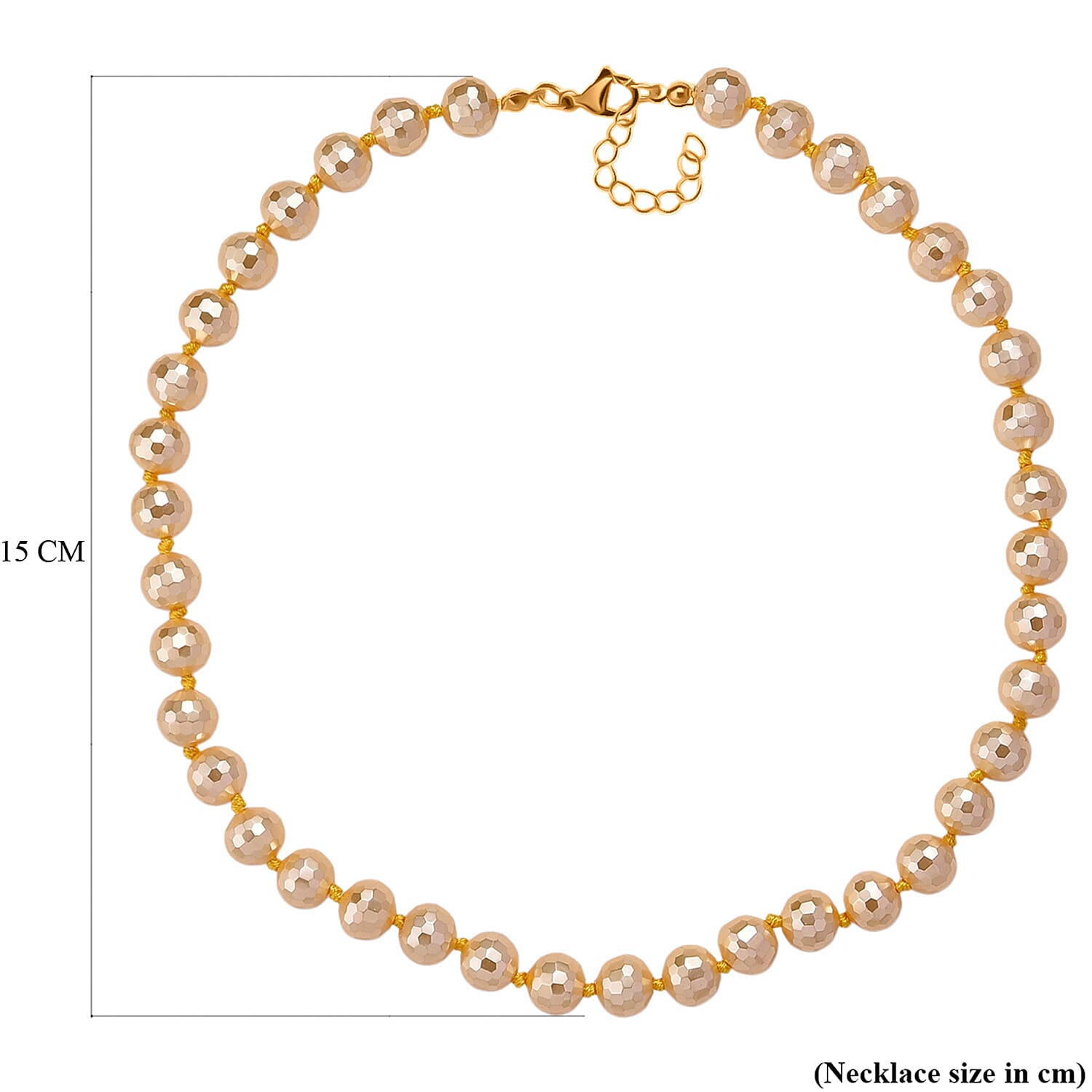 South Sea  Golden Colour Faceted Shell Pearl Necklace (Size 18 - 2 Ext) 200.00 Ct.