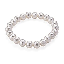 South Sea Golden Colour Faceted Shell Pearl Bracelet (Stretchable) 110.00 Ct.