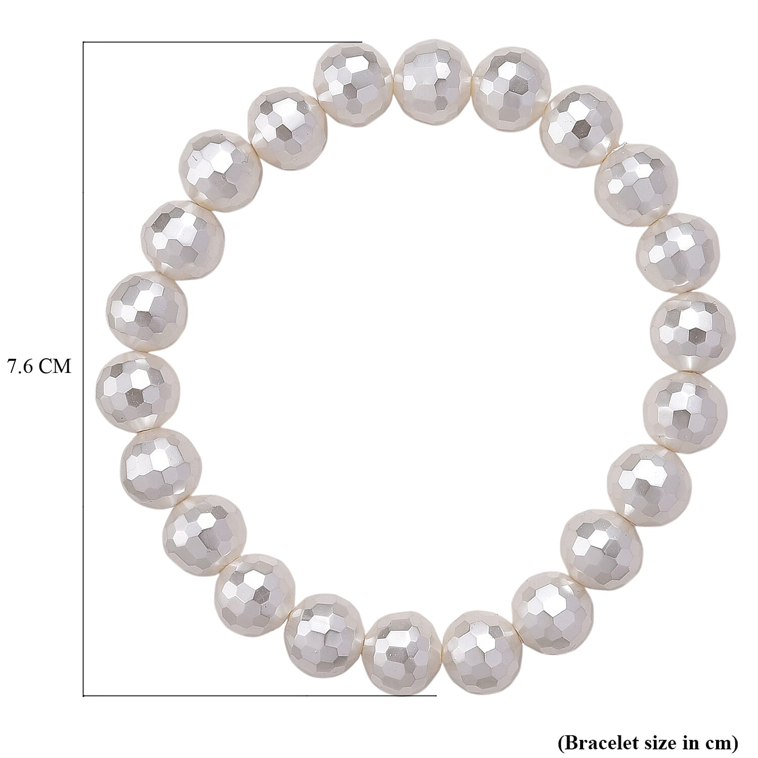 White Shell Pearl Bracelet (Size 7 Stretchable) 110.00 Ct.