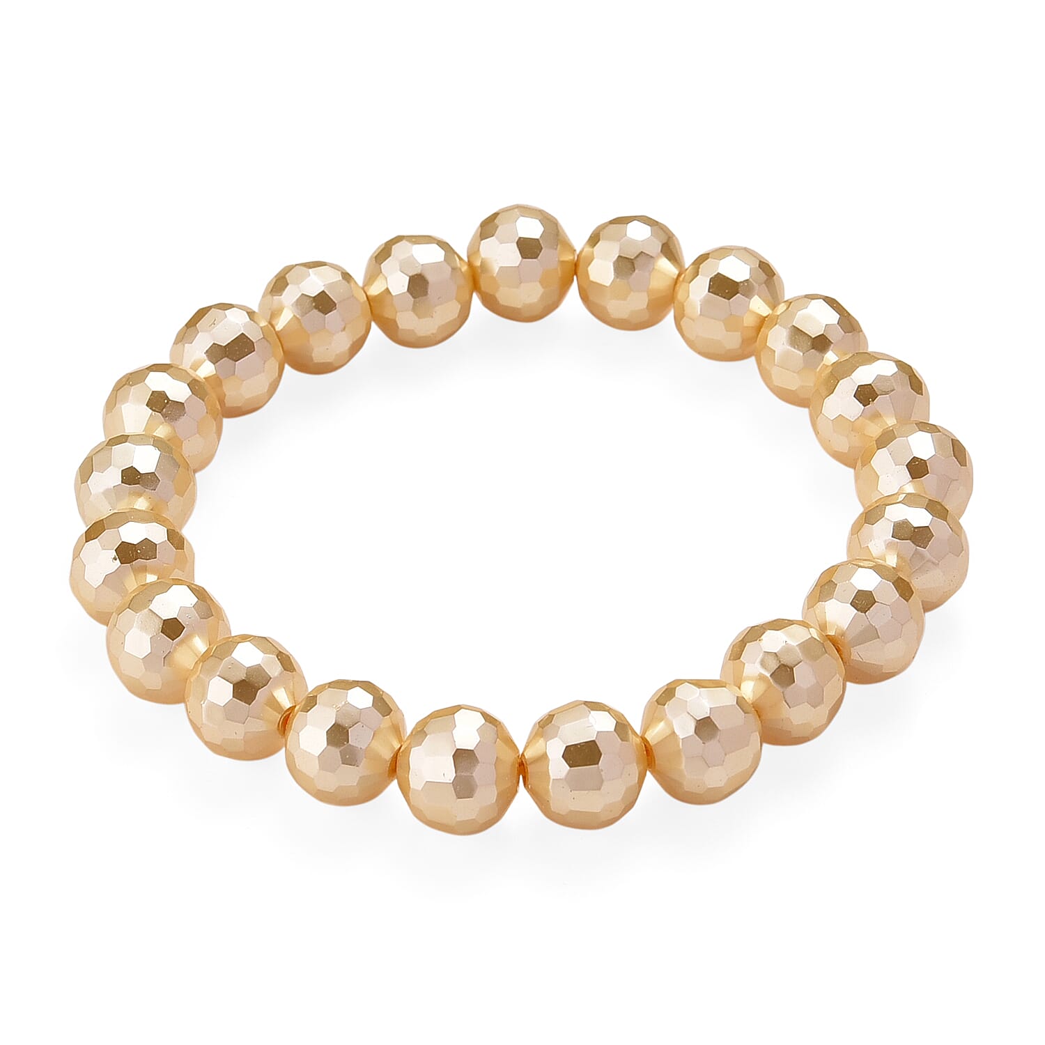 Golden Shell Pearl Bracelet (Size 7 Stretchable) 110.00 Ct.