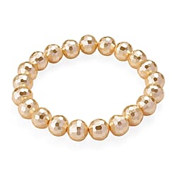 South Sea Golden Colour Faceted Shell Pearl Bracelet (Stretchable) 110.00 Ct.