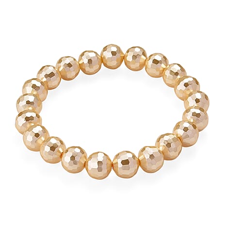 Golden Shell Pearl Bracelet (Size 7 Stretchable) 110.00 Ct.